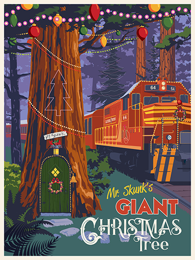 Skunk Train Giant Christmas Tree